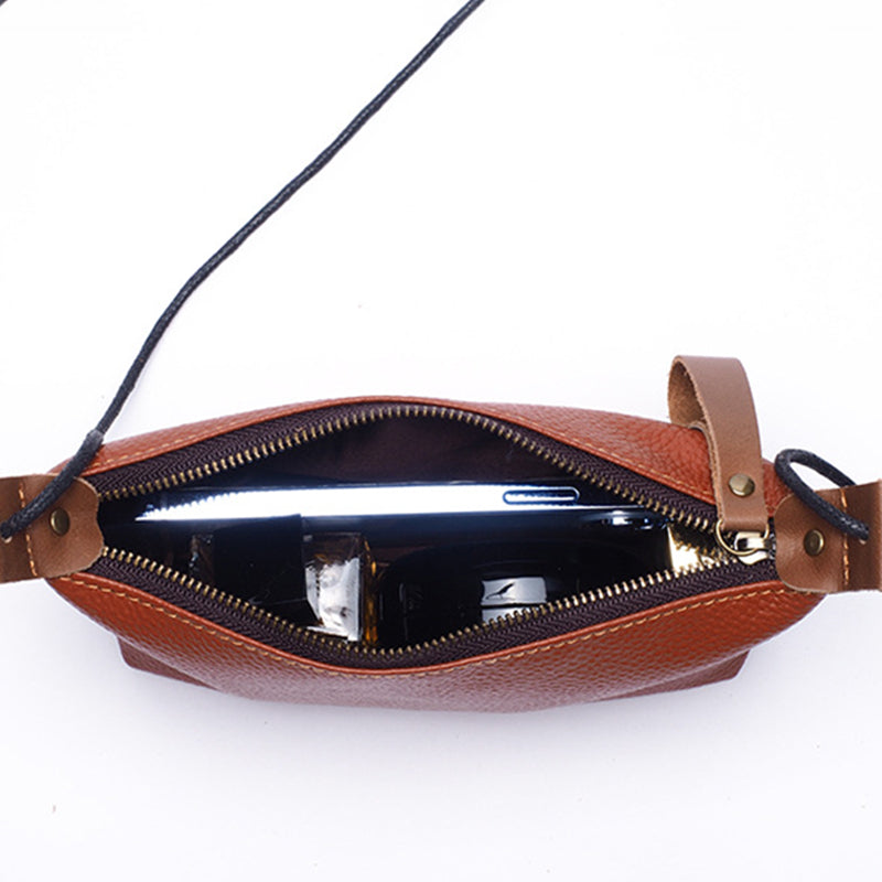 277 Simple Stylish Cowhide Leather Women Crossbody Bag Cosmetic Phone Zipper Carrying Bag 277 Simple Stylish Cowhide Leather Women Crossbody Bag Cosmetic Phone Zipper Carrying Bag